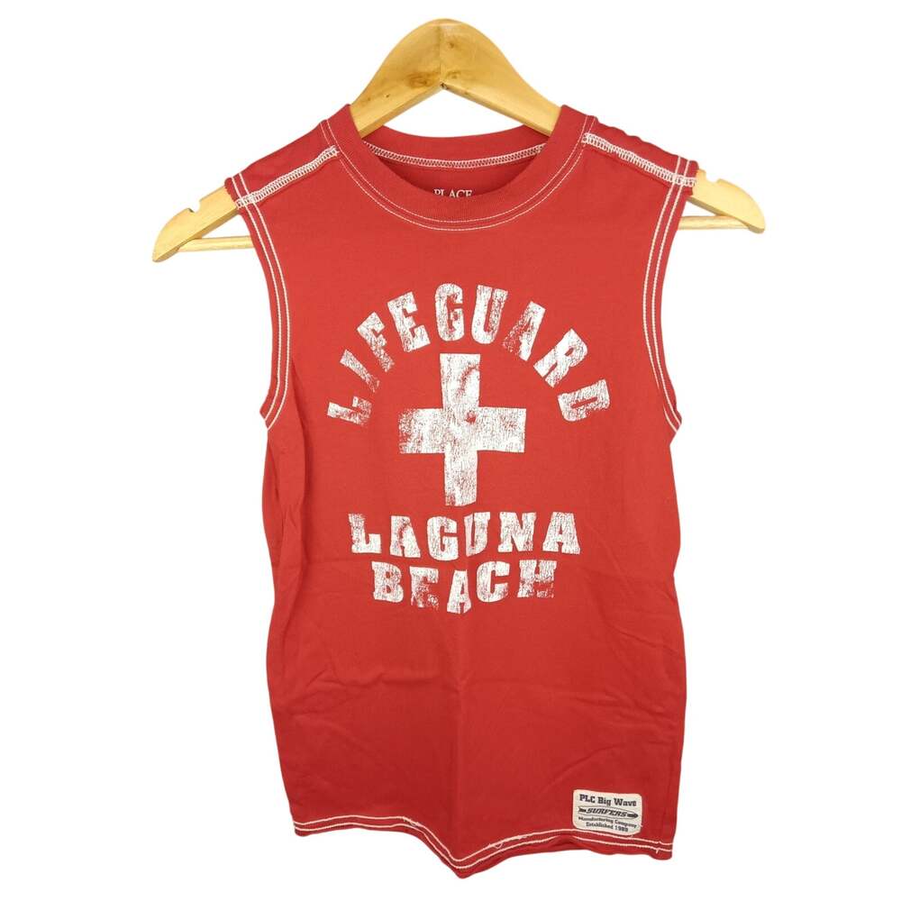 The Children's Place Red "Lifeguard Laguna Beach" Tank Top